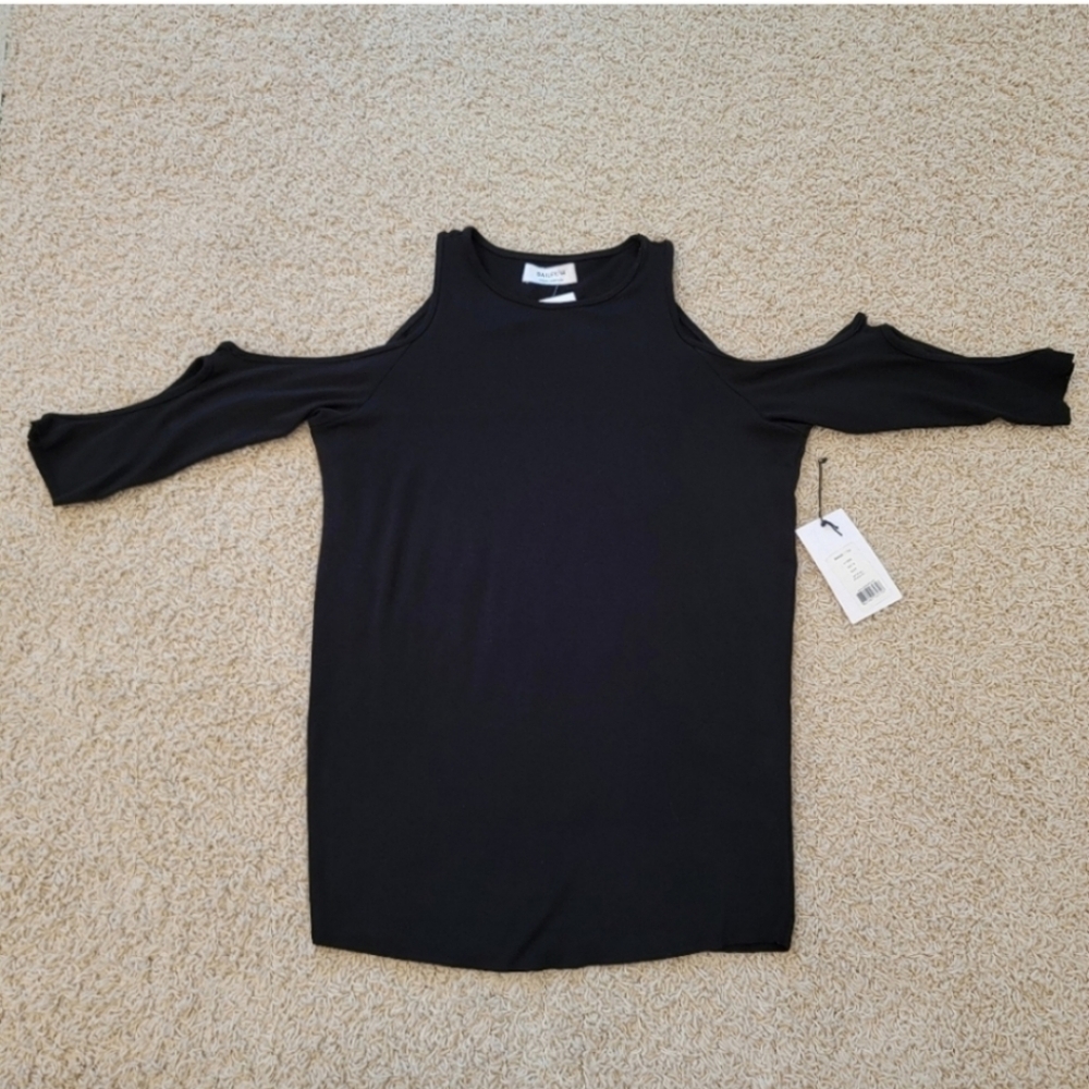 Bailey 44 Mahale Top 3/4 Sleeve Black Cold Shoulder Size XS NWT